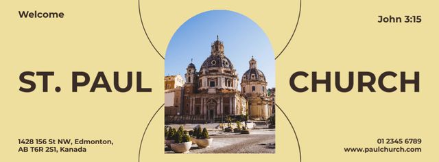 Modèle de visuel Invitation with Beautiful Church - Facebook cover