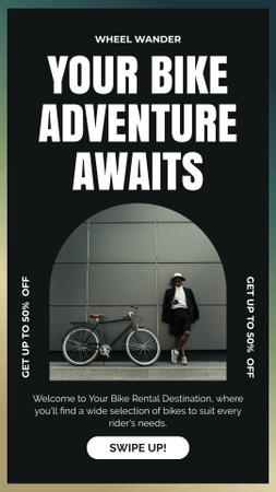 Ponto de aluguel de bicicletas Instagram Story Modelo de Design