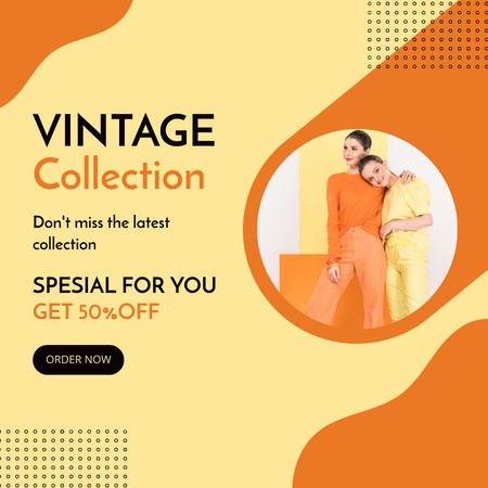 Pre-owned Fashion Collection for Women With Discounts In Orange Instagram AD Design Template