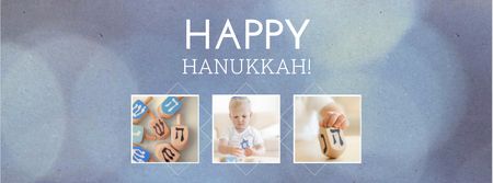 Happy Hanukkah Holiday Greeting Facebook cover Design Template