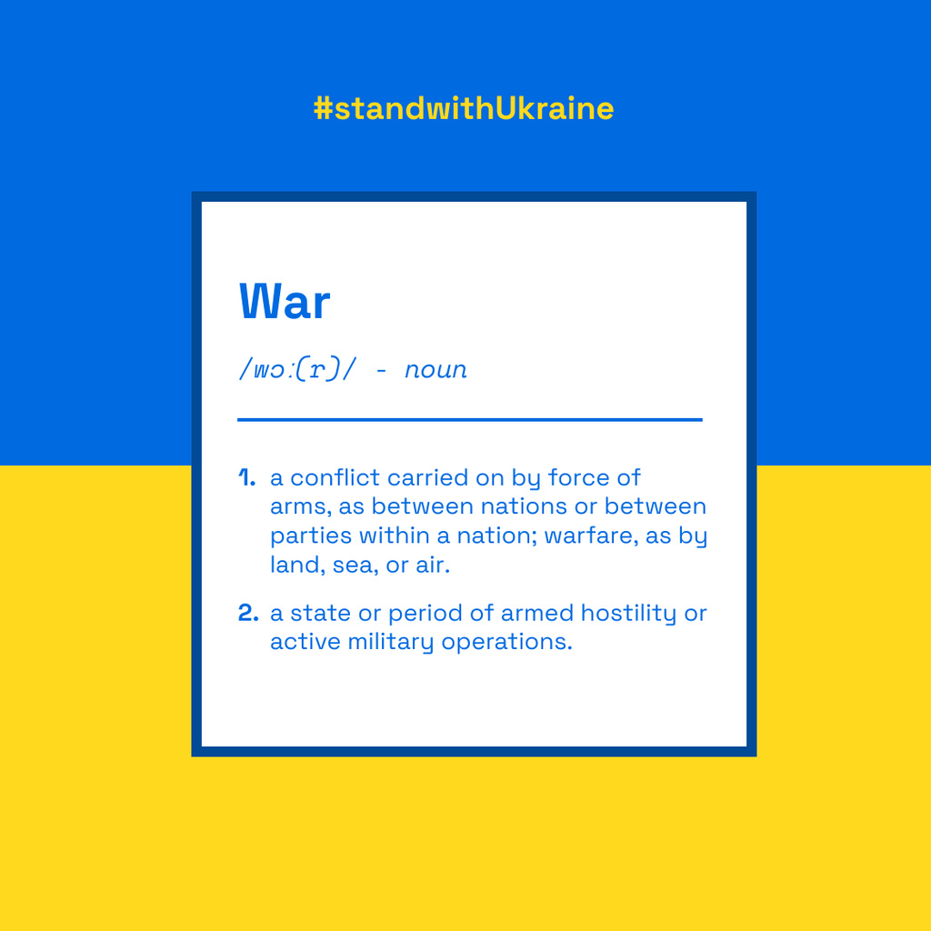 Definition of War in Ukraine Instagram Šablona návrhu