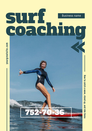 Пропозиція навчання серфінгу Poster – шаблон для дизайну