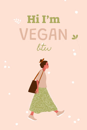 Κείμενο έννοιας Vegan Way of Life σε μπεζ Postcard 4x6in Vertical Πρότυπο σχεδίασης
