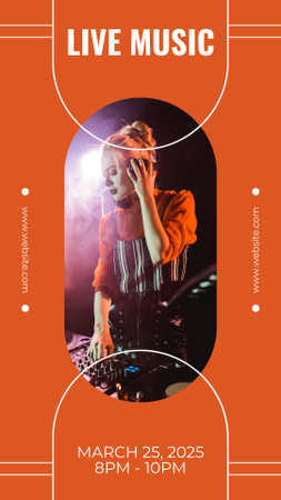 Kadın DJ ile Müzik Festivali Instagram Story Tasarım Şablonu