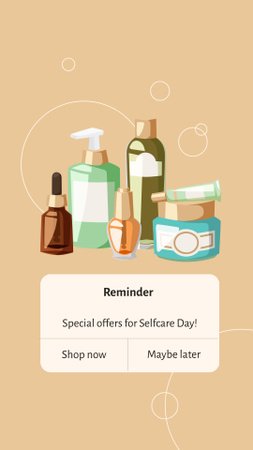 Beauty and self care day illustration Instagram Story Design Template