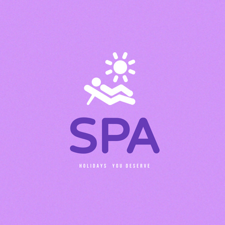 Oferta de serviços de salão de spa em roxo Logo Modelo de Design