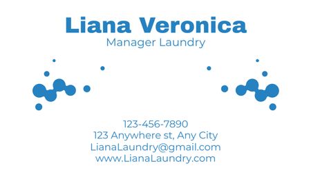 Plantilla de diseño de limpieza en seco en lavandería Business Card US 