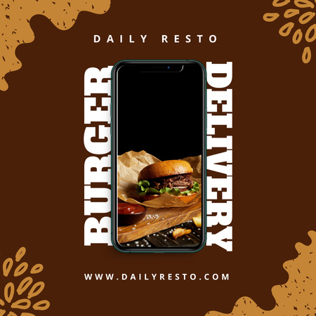 Designvorlage Burger Lieferangebot für Instagram