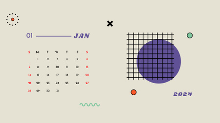 Abstract Geometric Illustration Calendar Design Template