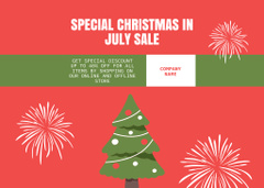 Enchanting Christmas Party in July with Christmas Tree and Fireworks