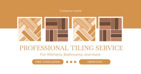 Ad of Professional Tiling Service with Samples Facebook AD Design Template