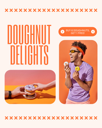 Plantilla de diseño de Promoción especial de Delicias de Donuts Instagram Post Vertical 