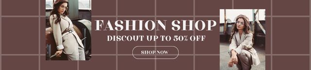 Fashion Shop Ad with Discount Ebay Store Billboard Design Template