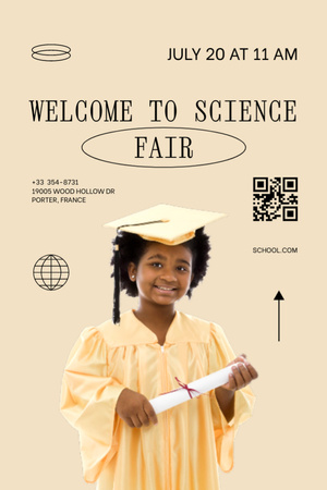 Science Fair Announcement Invitation 6x9in Design Template