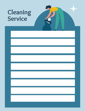 Cleaning Service Task Checklist Notepad 107x139mm Design Template