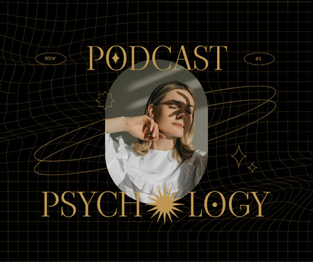 Template di design Psychology Podcast Ad with Woman in Sunshine Facebook