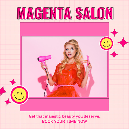 Plantilla de diseño de Salón de belleza rosa Instagram 