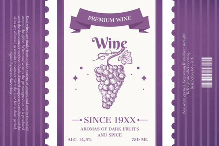 Ontwerpsjabloon van Label van Promotie van premium wijn met kruidenverkoper
