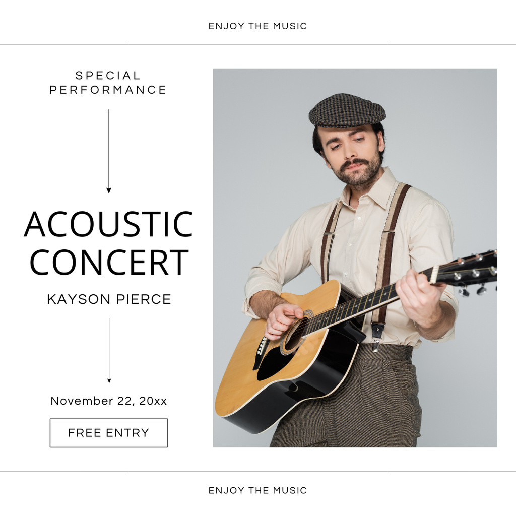 Invitation to Acoustic Concert Instagram tervezősablon