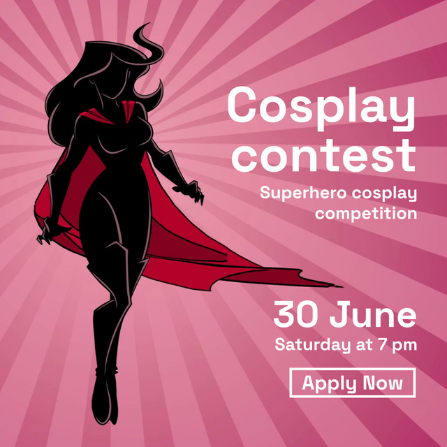 Plantilla de diseño de Gaming Cosplay Contest Announcement Animated Post 