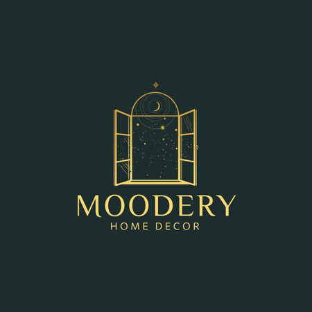 Home Decor Studio Emblem Logo 1080x1080px Šablona návrhu