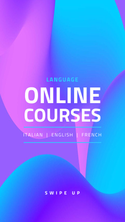 Language Online Courses Ad Instagram Story Design Template