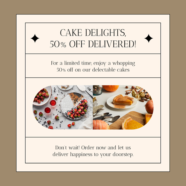Delivery of Delightful Bakery Instagramデザインテンプレート