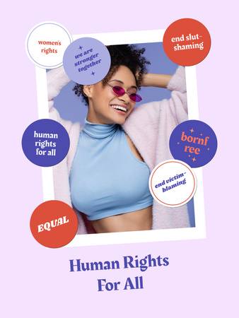 осведомленность о правах человека с молодой девушкой Poster 36x48in – шаблон для дизайна