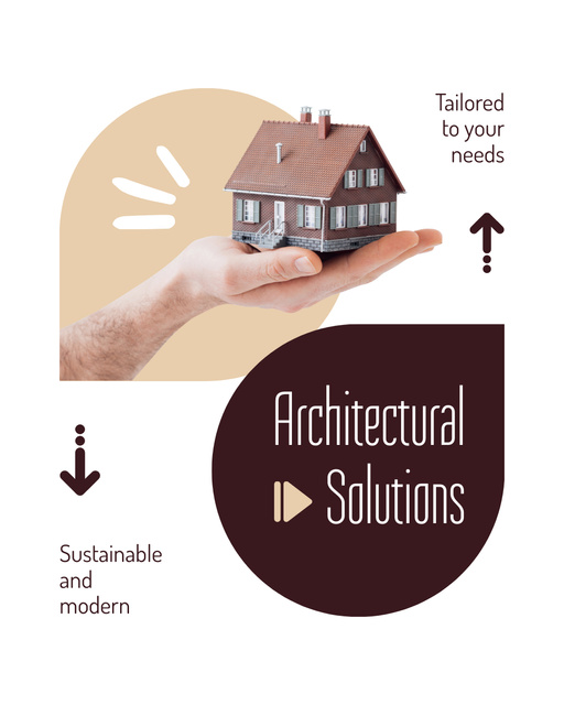 Ad of Architectural Solutions with House Model Instagram Post Vertical Tasarım Şablonu