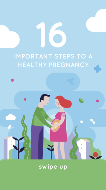 Pregnancy Courses with Happy Couple Instagram Story Modelo de Design