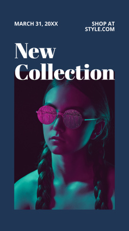 Plantilla de diseño de Gafas de sol clásicas Nueva colección en la tienda Instagram Story 