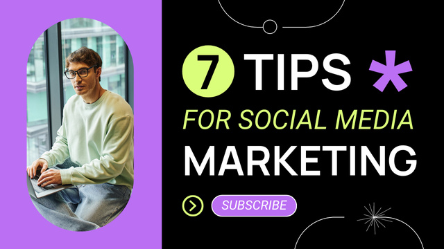 Set Of Tips For SMM Specialists From Vlogger Youtube Thumbnail Modelo de Design