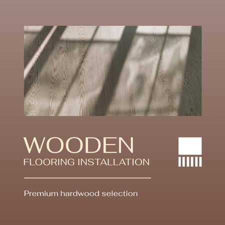 Premium Wooden Flooring Installation With Discount Animated Post Design Template