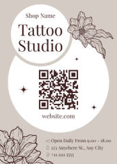 Sketched Flowers And Tattoo Studio With Fixed Price