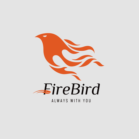 Design de logotipo de pássaro de fogo Logo Modelo de Design