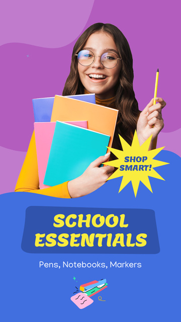 High Quality School Essentials Offer Instagram Video Storyデザインテンプレート
