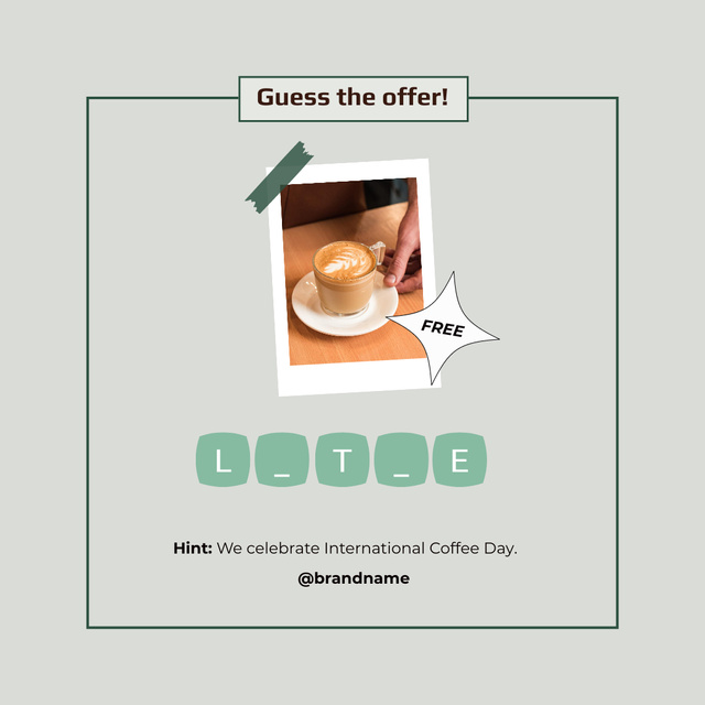 Cup of Coffee with Pattern  Instagram Design Template