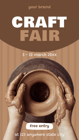 Craft Fair In Spring Announcement With Pottery Instagram Story tervezősablon