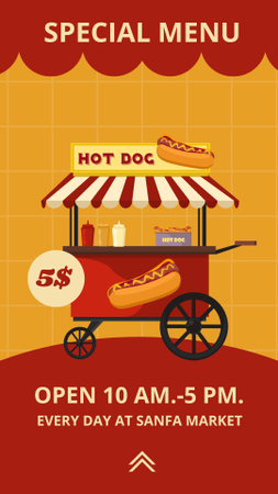 Special Street Food Menu Ad with Cart Instagram Story Design Template
