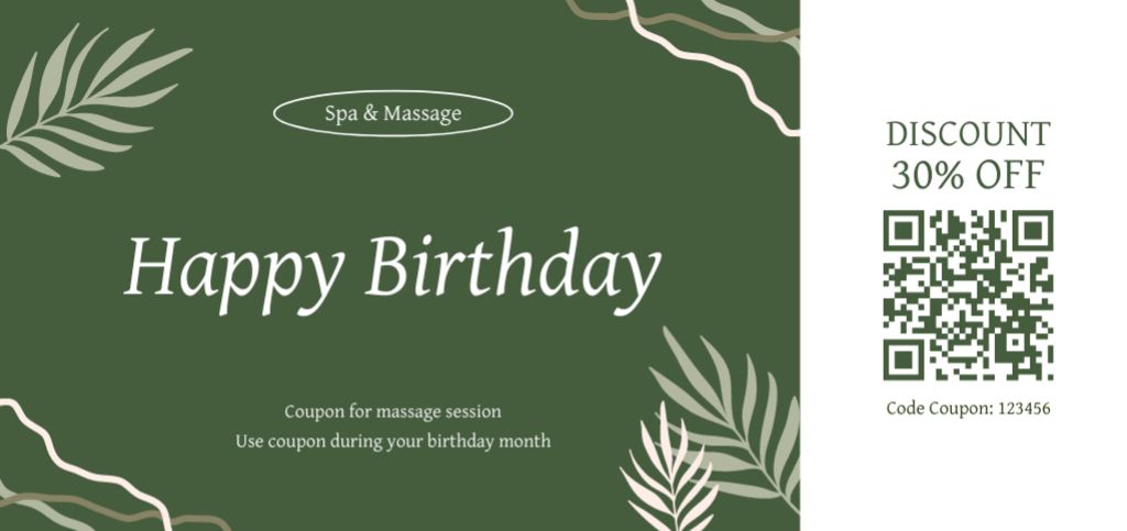 Personal Discount on Birthday Coupon Din Large Design Template
