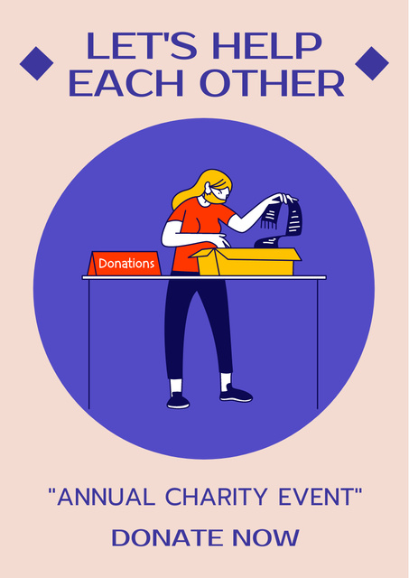 Charity Event Announcement Poster A3 tervezősablon