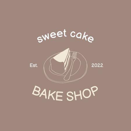 Minimalist Bakery Ad with Doodle Cake Logo 1080x1080px Design Template