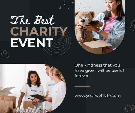 A legjobb jótékonysági rendezvény önkéntesekkel Facebook tervezősablon