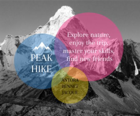 Platilla de diseño Hike Trip Announcement Scenic Mountains Peaks Large Rectangle