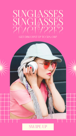 Óculos de sol da moda para mulheres Instagram Story Modelo de Design