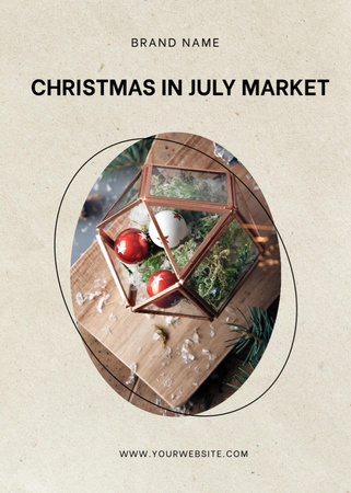 Christmas Market in July Flayer Design Template