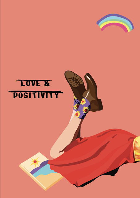 Designvorlage Inspirational Phrase with Cute Female Legs für Poster