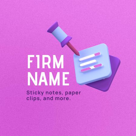 Stationery Store Emblem for Students on Purple Animated Logo Design Template