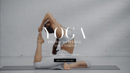 Plantilla de diseño de mujer joven practicando yoga Full HD video 