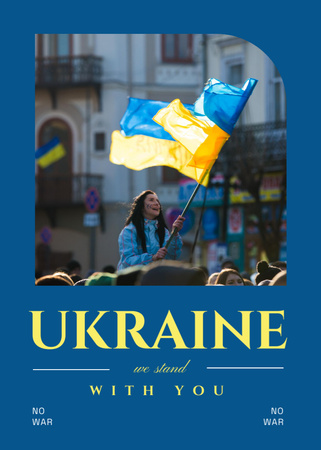 Ukraine, We stand with You Flayer Design Template